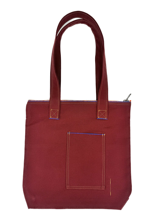 Maroon Japanese Mill 9oz Denim Tote