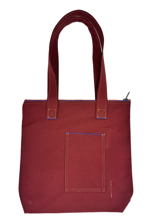Maroon Japanese Mill 9oz Denim Tote